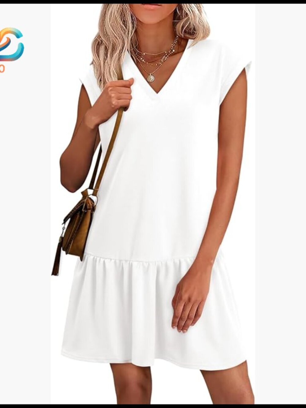 Summer Short Sleeve Sweatshirt Mini Dress Casual Pullover Patchwork Style